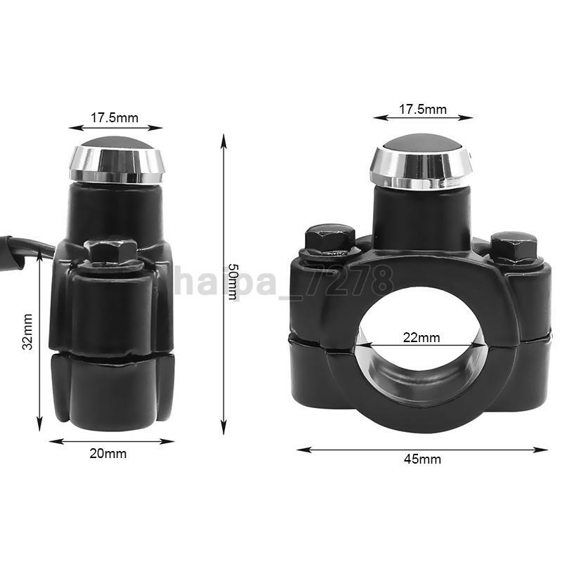 Motorcycle Switch Momentary Button 7/8" Handlebar Horn Electric Power Start 12V