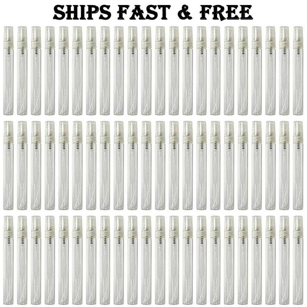 10ml 0.33oz empty perfume tall clear glass bottles atomizer spray refillable