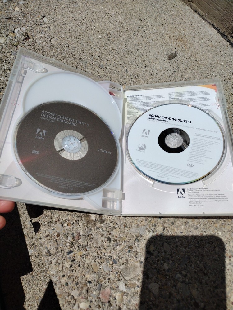 Adobe Creative Suite 3 Standard Design 3-Disc Set Macintosh w/Serial Number