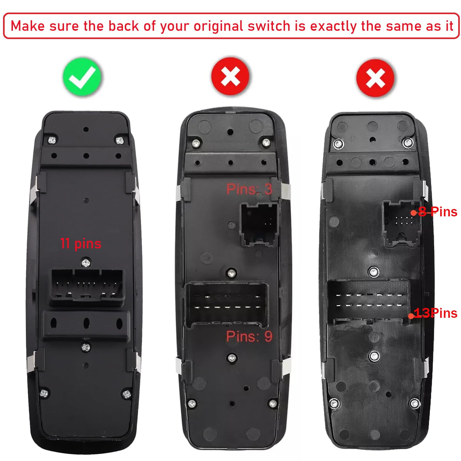 Master Power Window Control Switch Driver Side for 2011-2021 Jeep Grand Cherokee