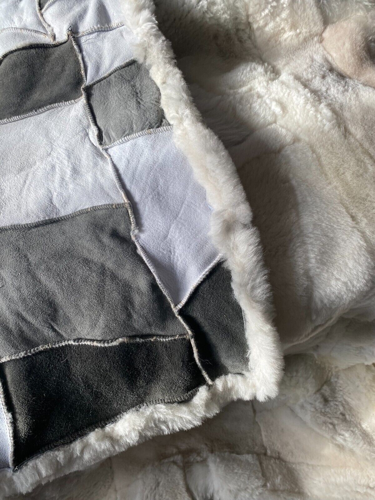 Double Bed Cover Sofa Blanket TOSCANA Wool Shearling Sheepskin Rug 160x200cm