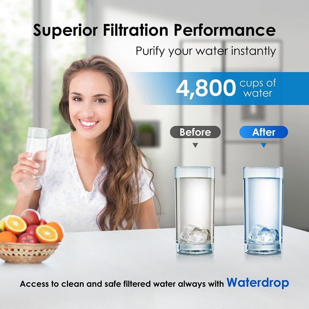 Waterdrop MSWF Refrigerator Water Filter, Replacement for GE® MSWF, Pack of 3
