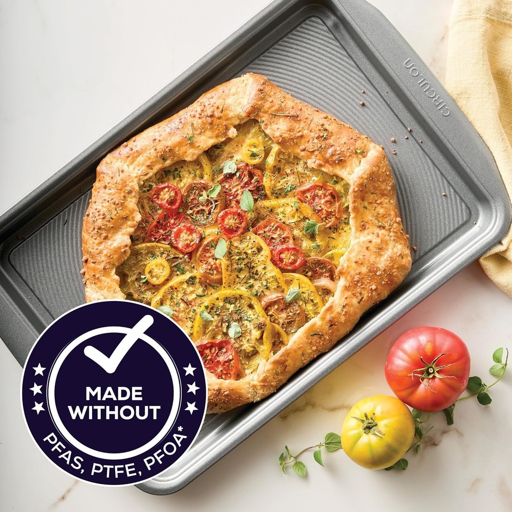 Nonstick Bakeware Set, Nonstick Cookie Sheet / Baking Sheet - 2 Piece, Gray