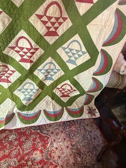 Glorious 19Th Century Basket Quilt
