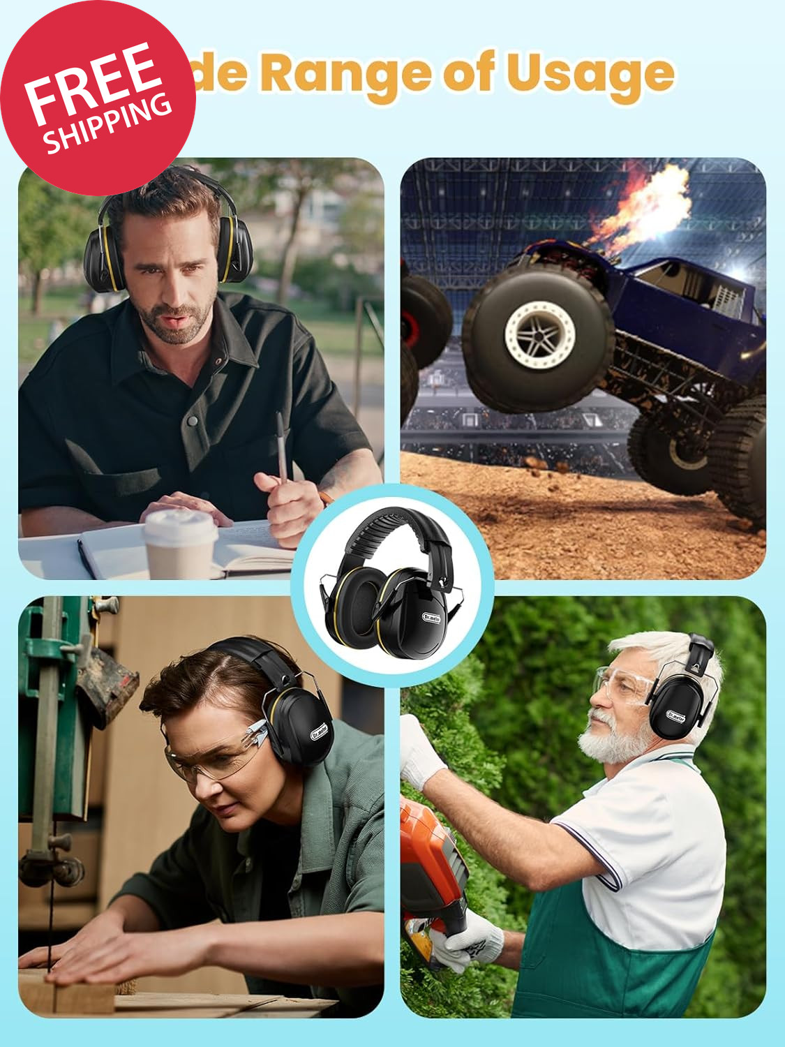 Noise Reduction Ear Muffs, Noise Cancelling Headphones for Adults, Kids Autism S