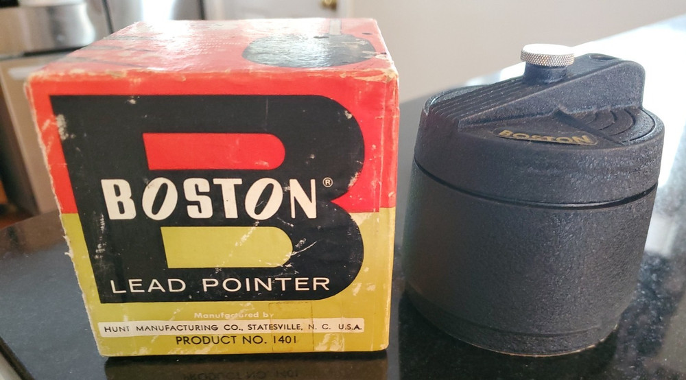 VINTAGE Boston Lead Pointer LP With Original Box Pencil Sharpener Point Drafting