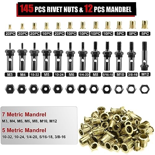 16" Rivet Nut Tool, Professional Hand Rivet Nut Setter 16" Rivet Nut Tool Kit