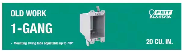 Feit single gang old deep work box - 20 cu in.