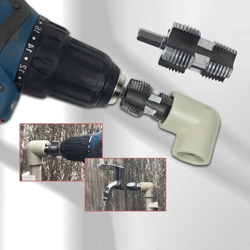 PVC Thread Maker Tool for Electric Drill PVC Pipe Threader Water Pipe Thread