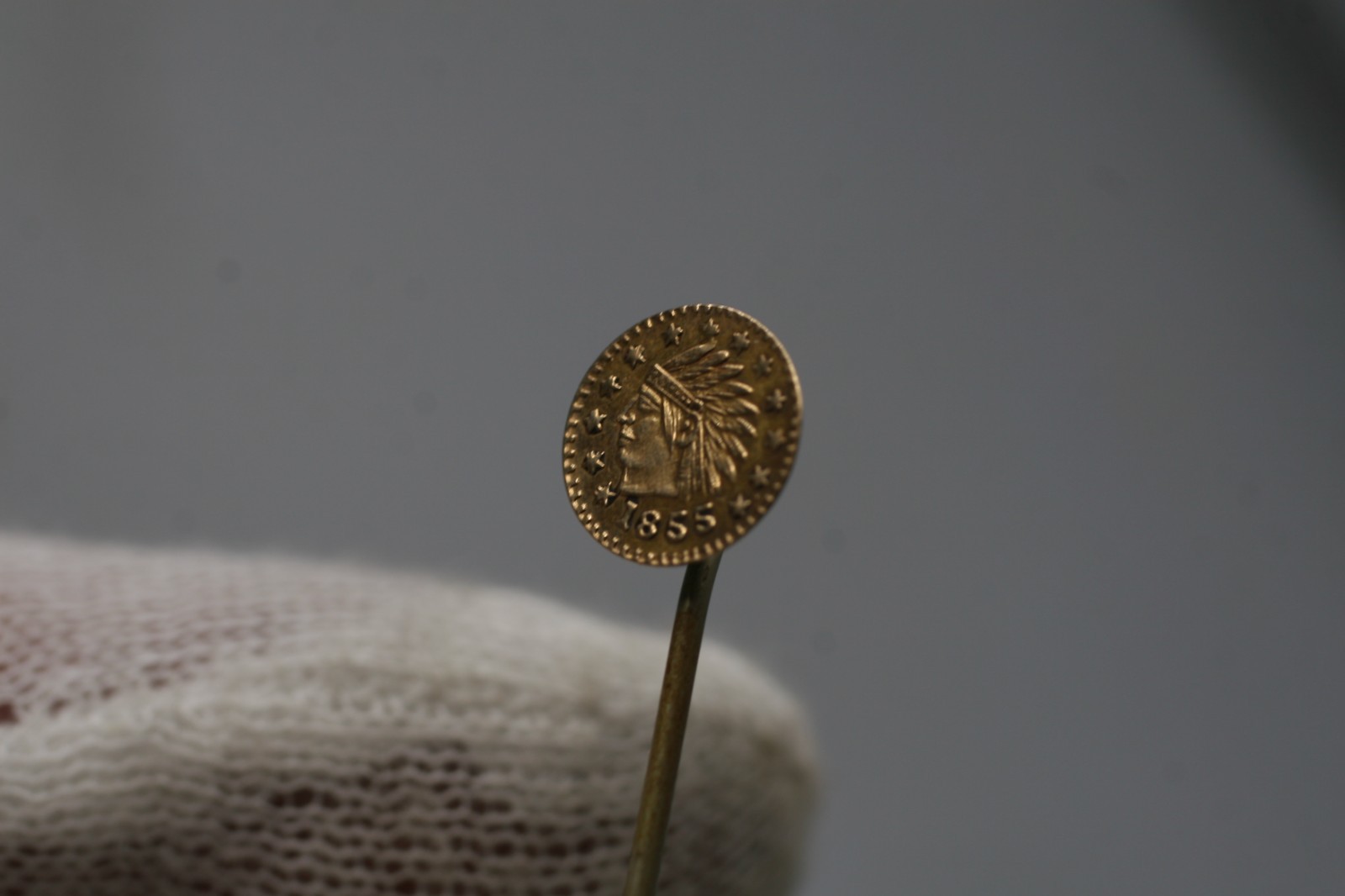 1855 California Gold Indian Head 1/2 dollar token/coin PIN S53