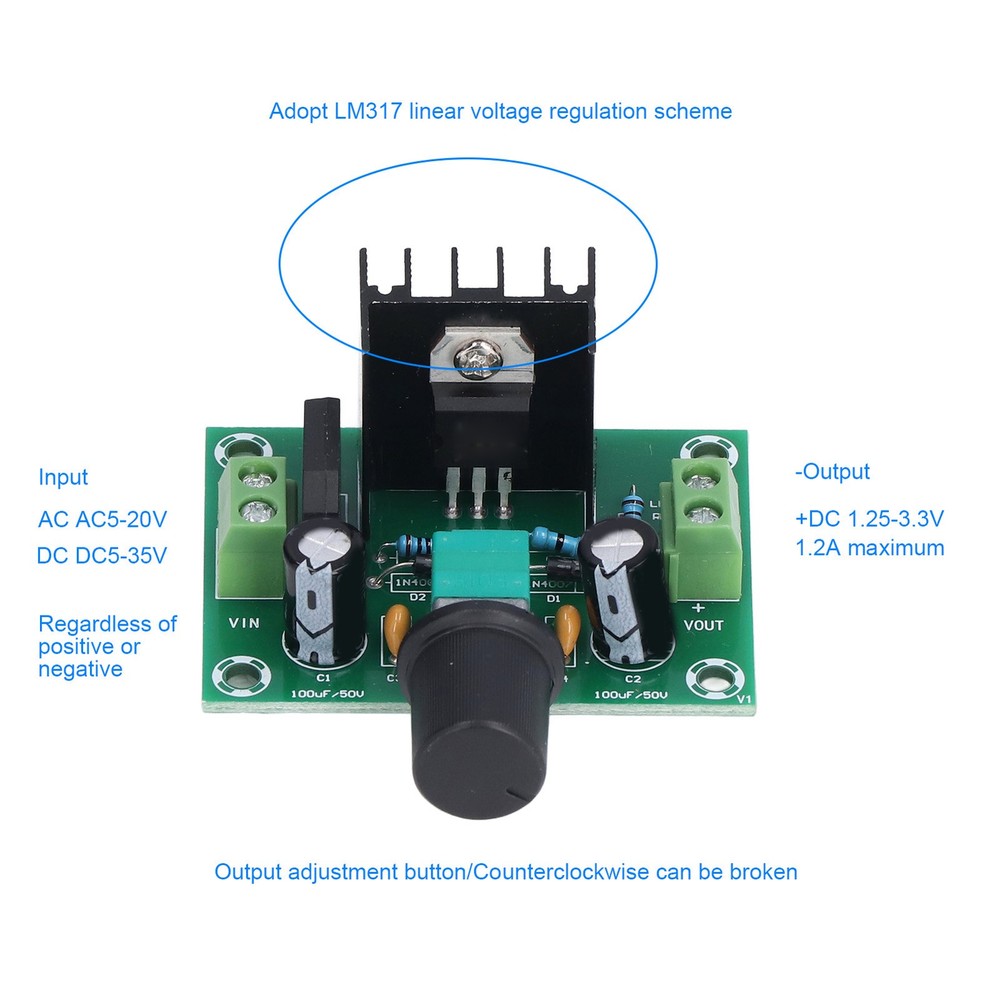 2Pcs XHM197 Voltage Regulator Plate LM317 Linear Module Sensor Accessory Part