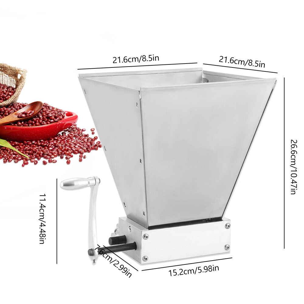 4L Manual Roller Grain Mill Adjustable Low Speed Drill Corn Crusher Machine New