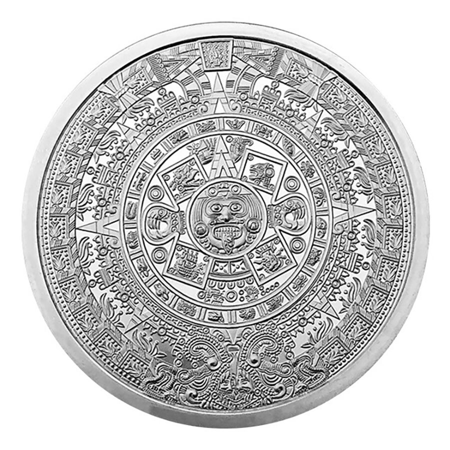 Silver - 5 oz Aztec Calendar Round