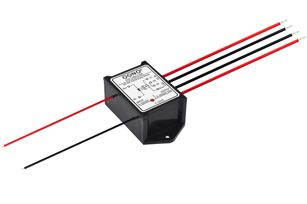 Wired DC-DC 10Amp Isolated Solid State Relay Module, SSR in 3-32VDC Out 5-30VDC,