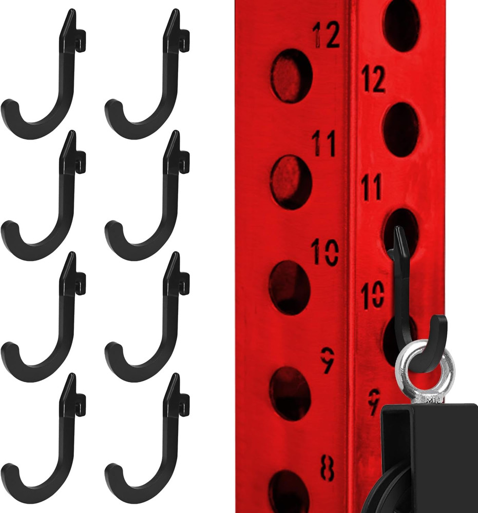 8PSC Squat Rack Accessories Hook Holder,Power Rack Attachments Hooks,DIY Storage