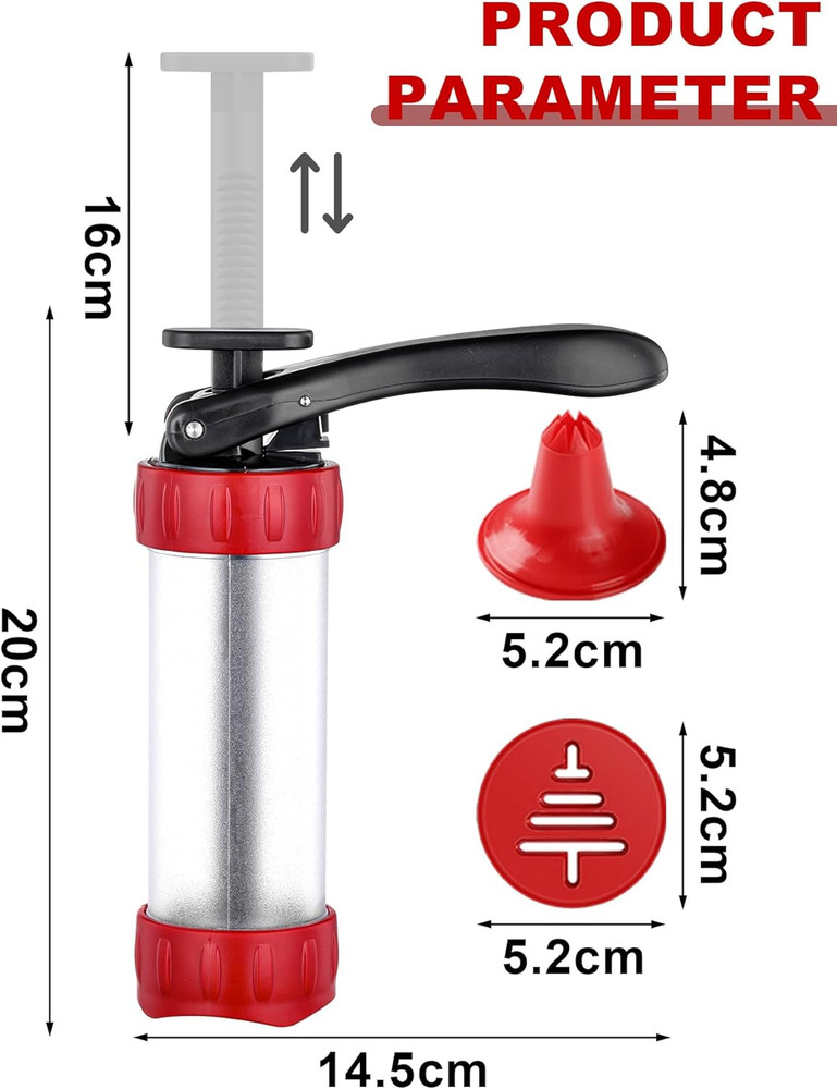 Cookie Press Set, Churro Maker with 12 Discs and 10 Cake Decorating Tips, Cookie