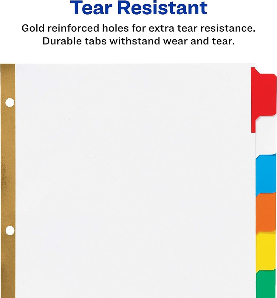 Avery Big Tab Write & Erase Dividers, 5 Multicolor Tabs, 1 Set (23076)