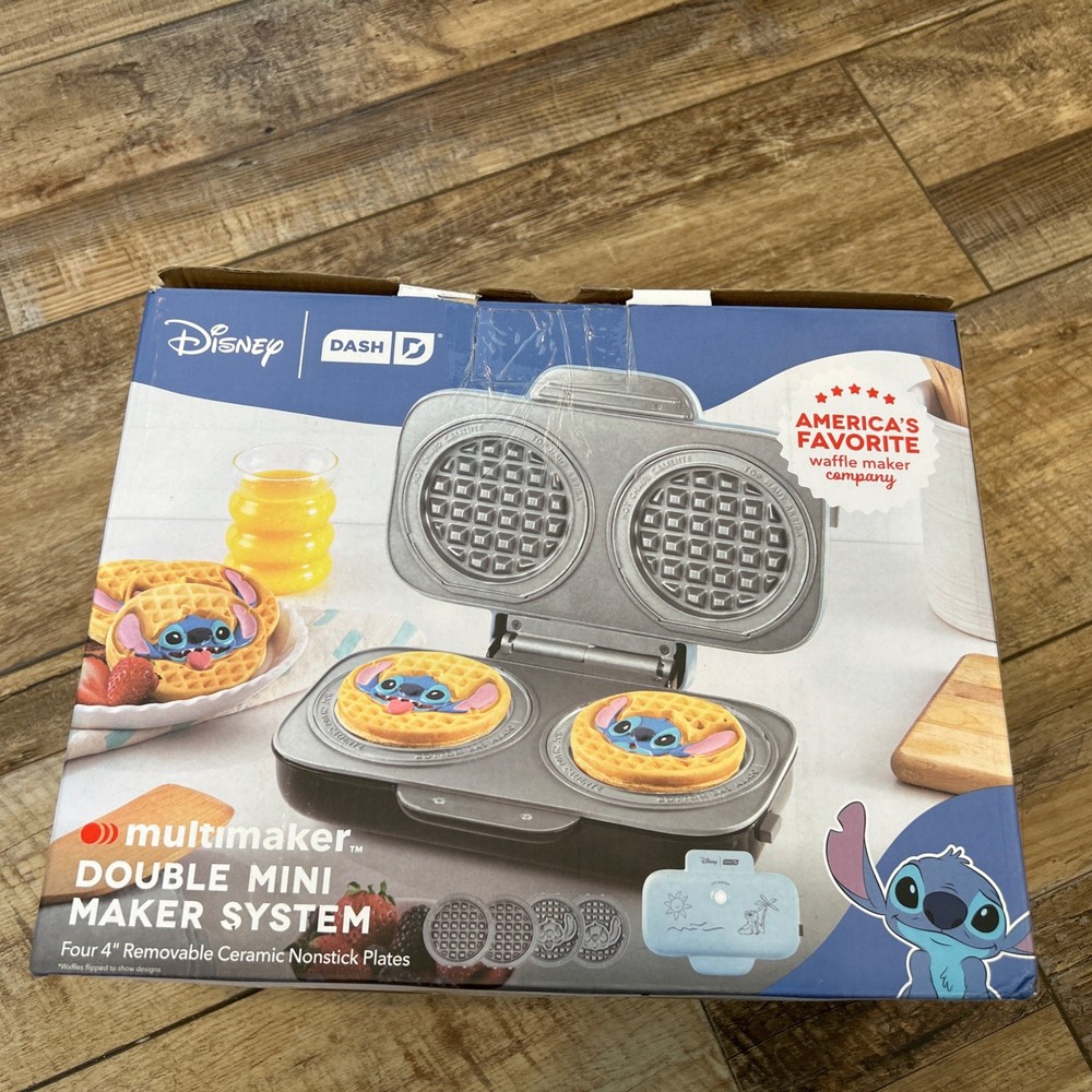 Disney Dash Stitch MultiMaker Double Waffle Maker System Stitch New