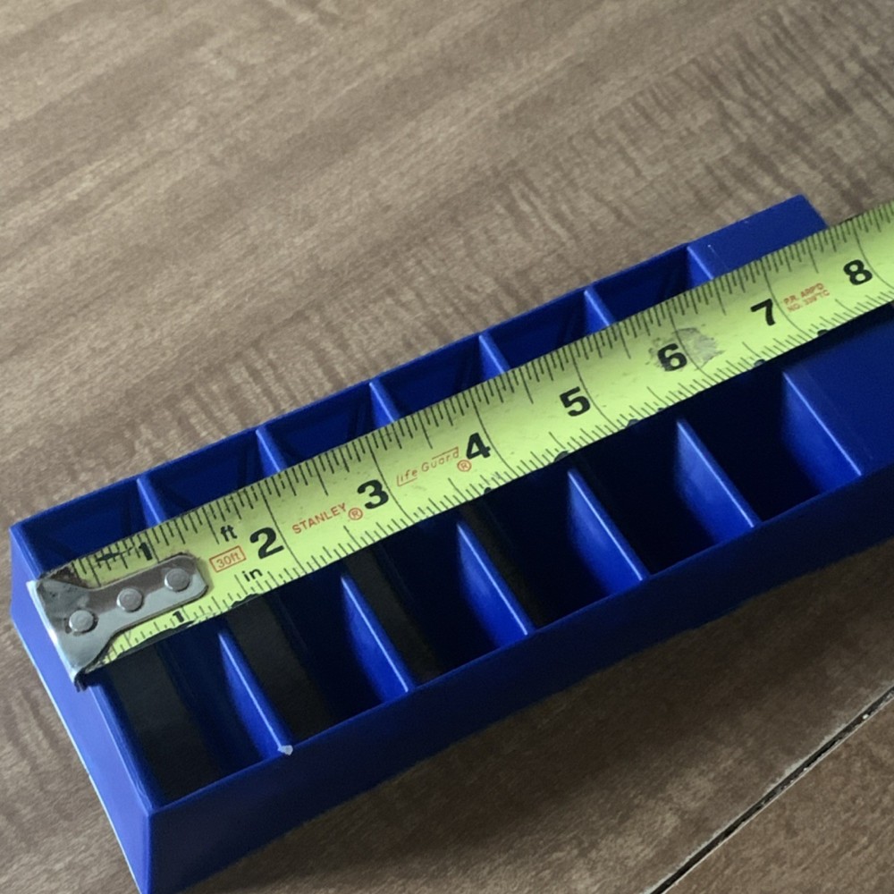 Blue Plastic Divided Storage Bin Organizer/Sorting Tray/Displayer