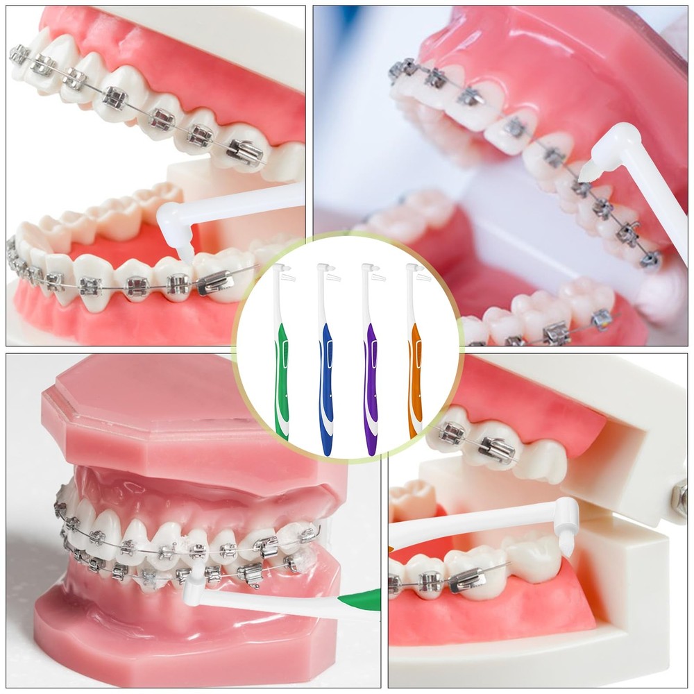 4pcs Tuft Toothbrush Single Tufted Slim Interspace Teeth Brushes End-tuft Tap...