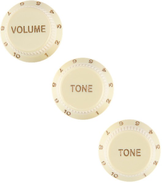 Fender Stratocaster Soft Touch Knob Set, Aged White