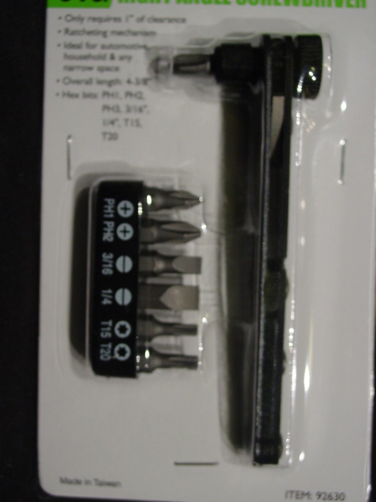 Right Angle Screw Driver Set Ratcheting 8pc Offset Screwdriver Hex Bit Mechanic