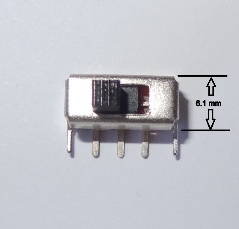 25 pcs slide switch, SPDT, PCB, side mount (10D1e)