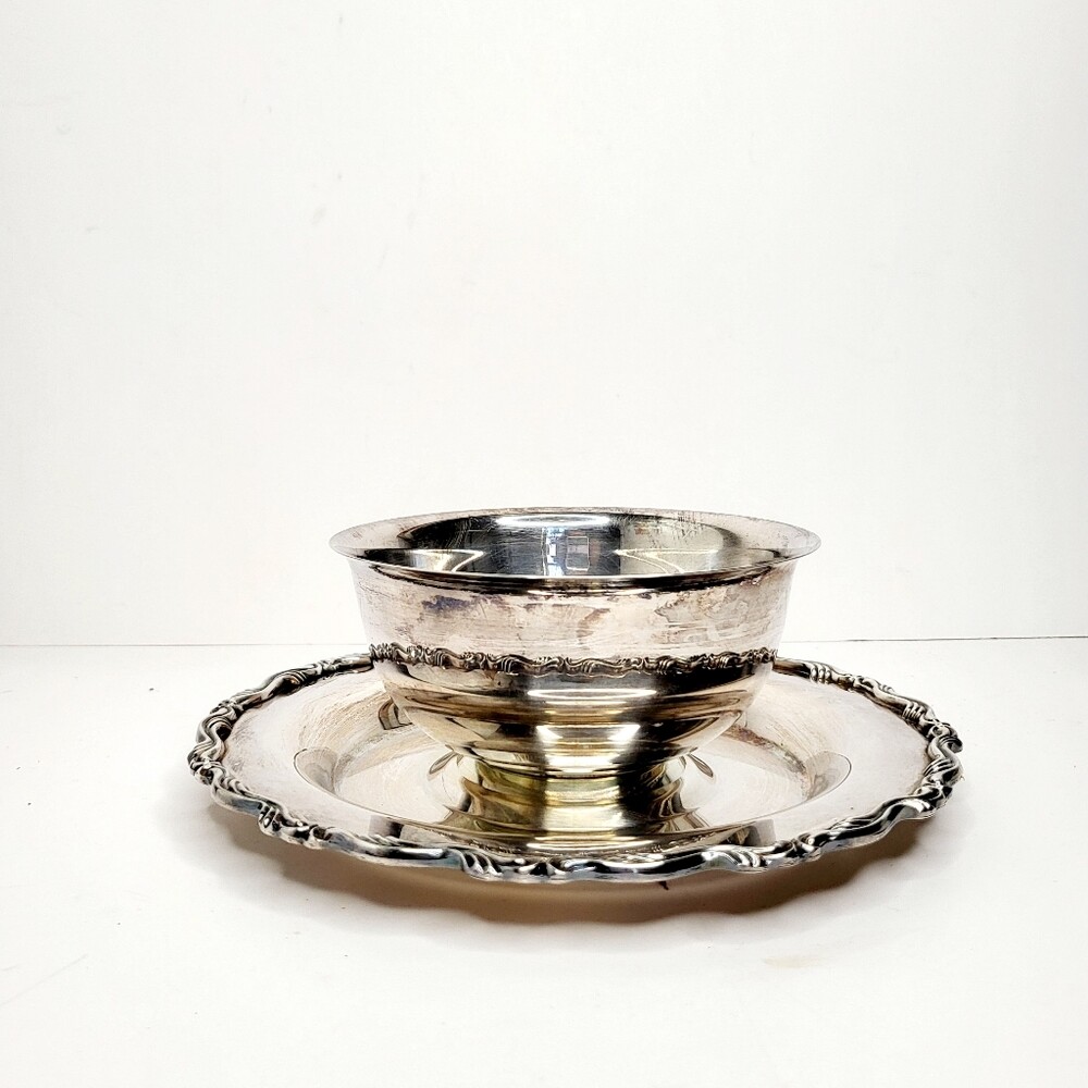 Vintage silver dip or sauce bowl