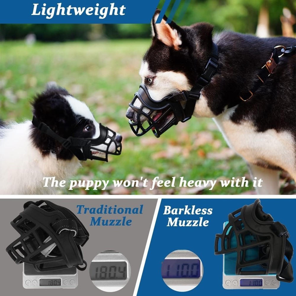 Malleable Silicone Dog Muzzle - Lightweight, Safe for Grooming & Training