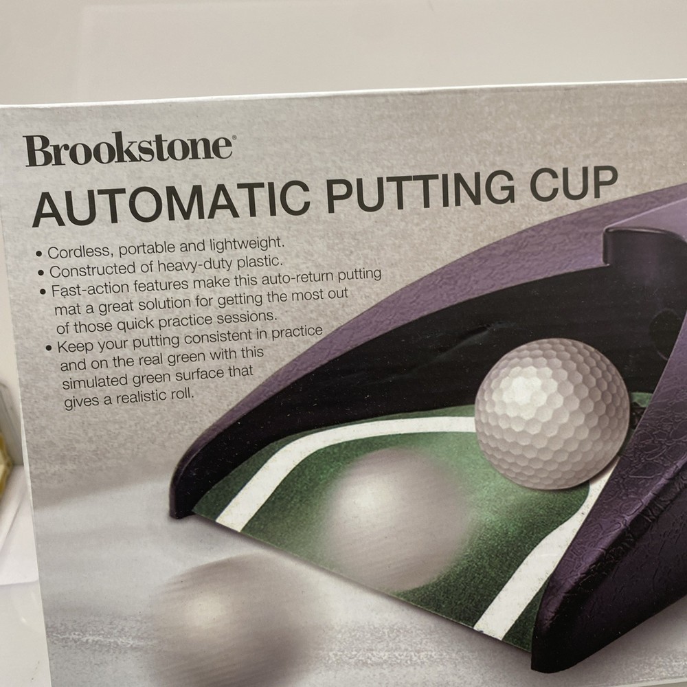 Brookstone Automatic Putting Cup Golf Ball Return Trainer Practice Aid -Open Box