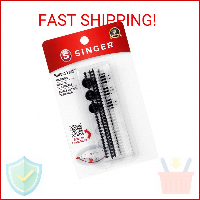 SINGER Fast Replacement Fasteners and Buttons, White 132 Piece