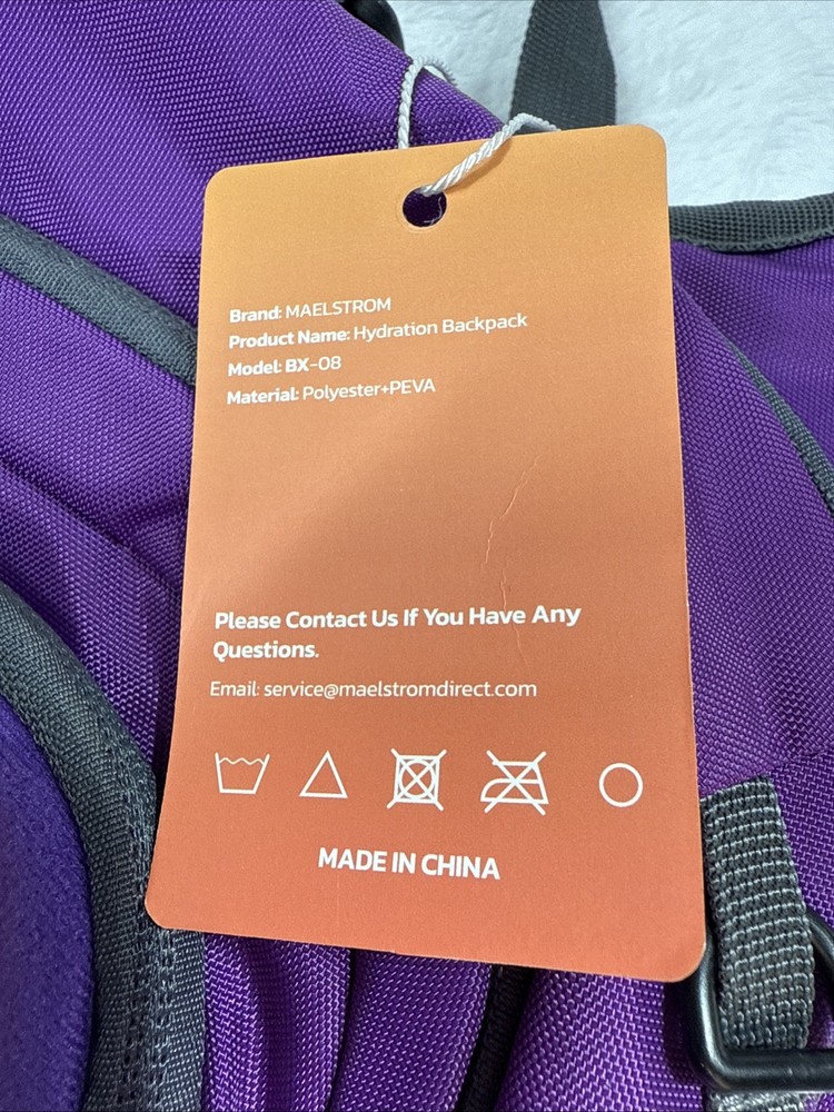 NEW Maelstrom Hydration Backpack Hiking Backpack Purple - No Bladder