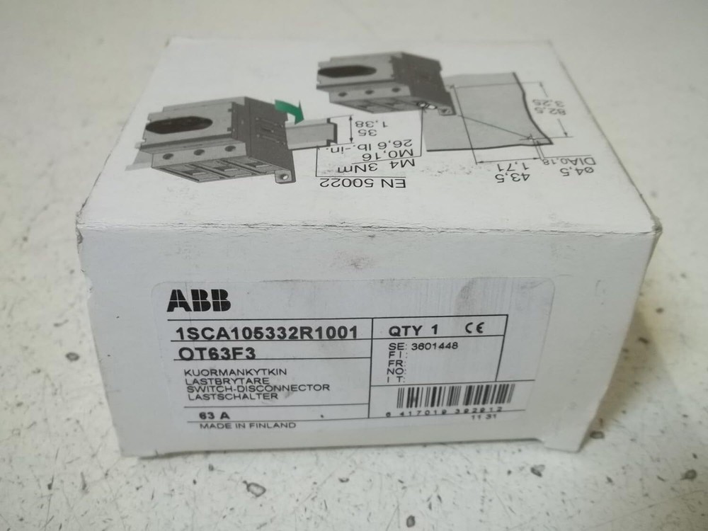 ABB OT63F3 DISCONNECTOR SWITCH, 3, 750, 63A