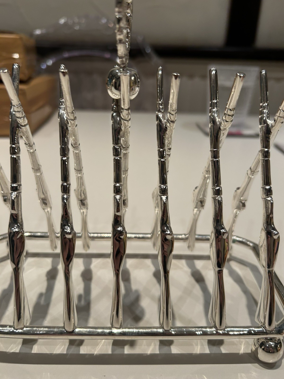 SILVER PLATED GUN RIFLE LETTER TOAST RACK HUNTING LOVELY ITEM