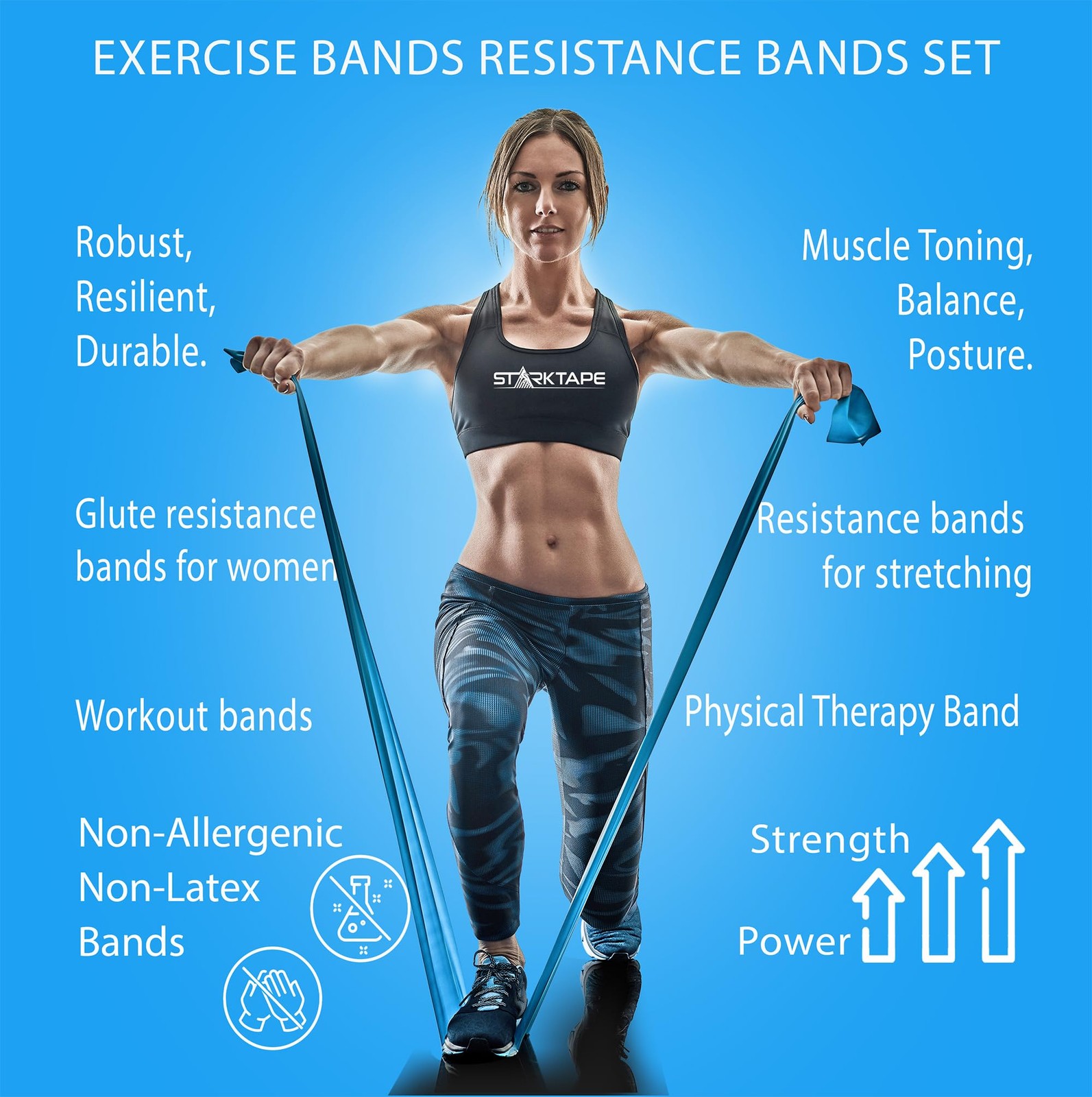 Resistance Bands 50 Yard Professional Roll. Non-Latex Elastic Exercise Fitnes...