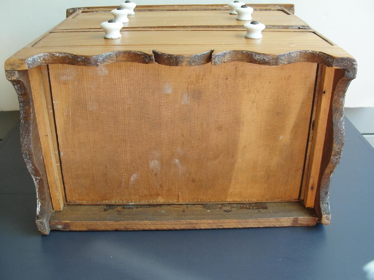Antique Vtg Children's Toy Wood Furniture Salesmans Sample 2/3 Drawer Chest #8