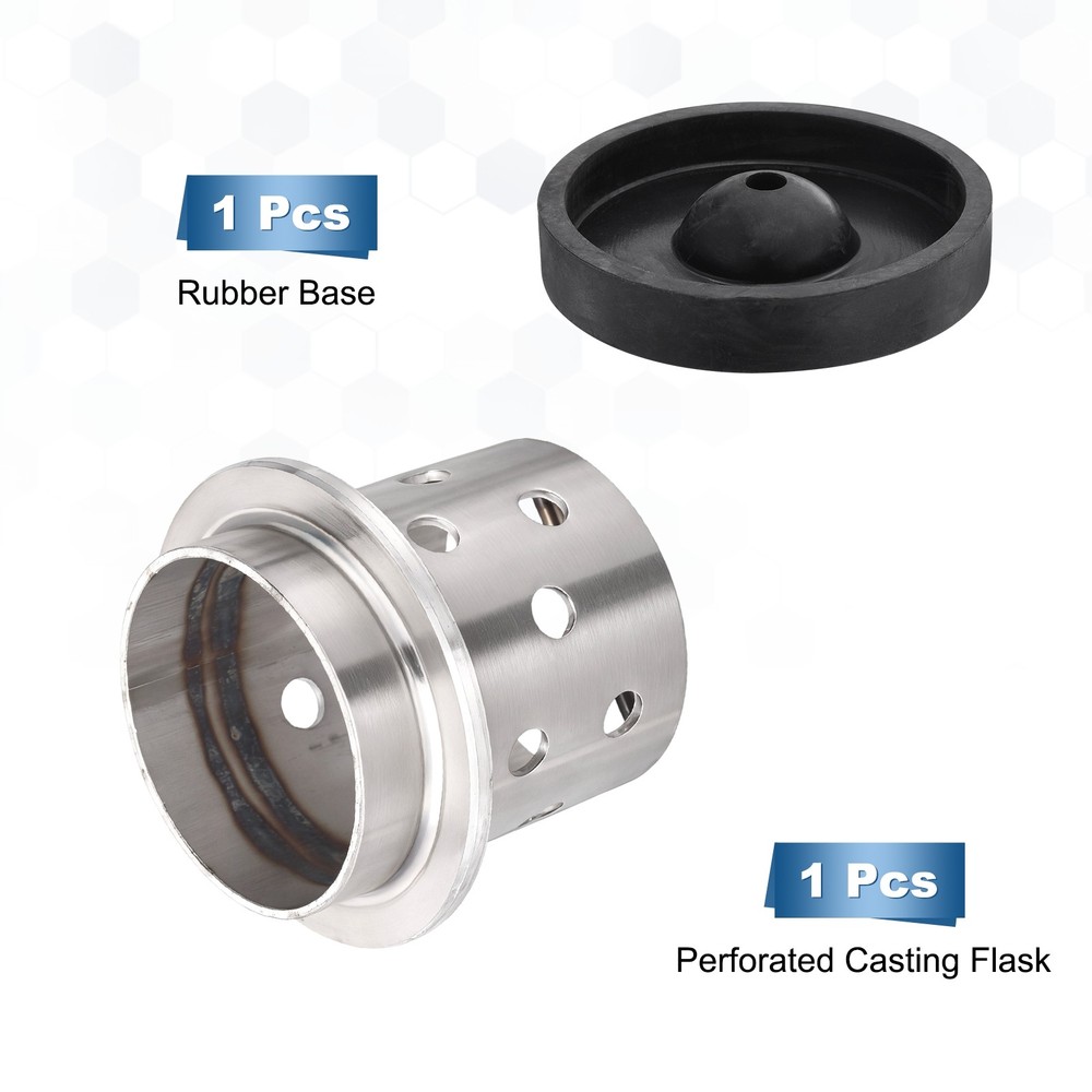 3.5" x 4" Perforated Casting Flask Vacuum Casting Wall Flanged with Base