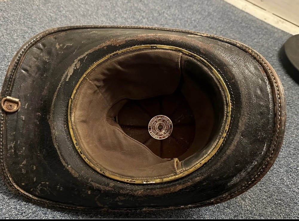 Firefighter Helmet Black Leather Cairns B Code