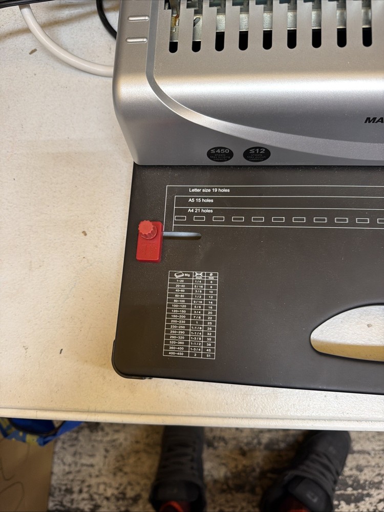 MAKEASY Binding Machine 21Hole 450 Sheets Comb--- Missing The Punch Handle