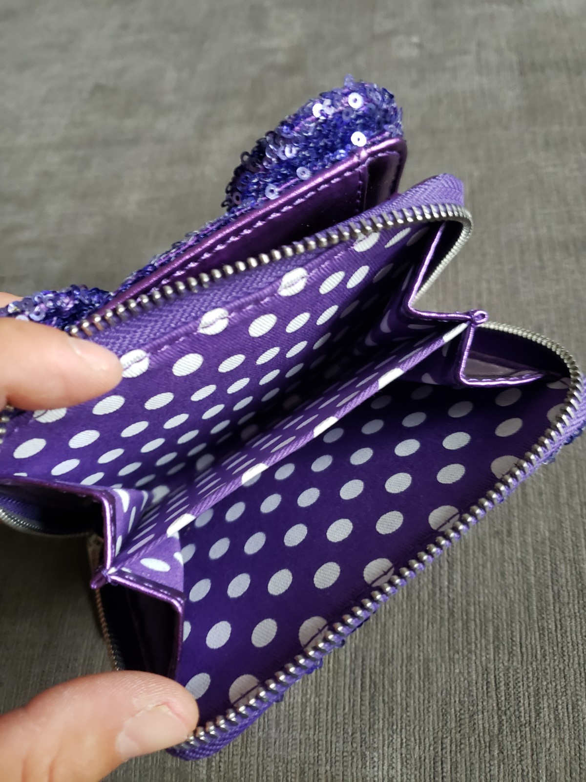 Disney Parks Exclusive Loungefly Minnie Potion Purple Sequined Wallet NWOT