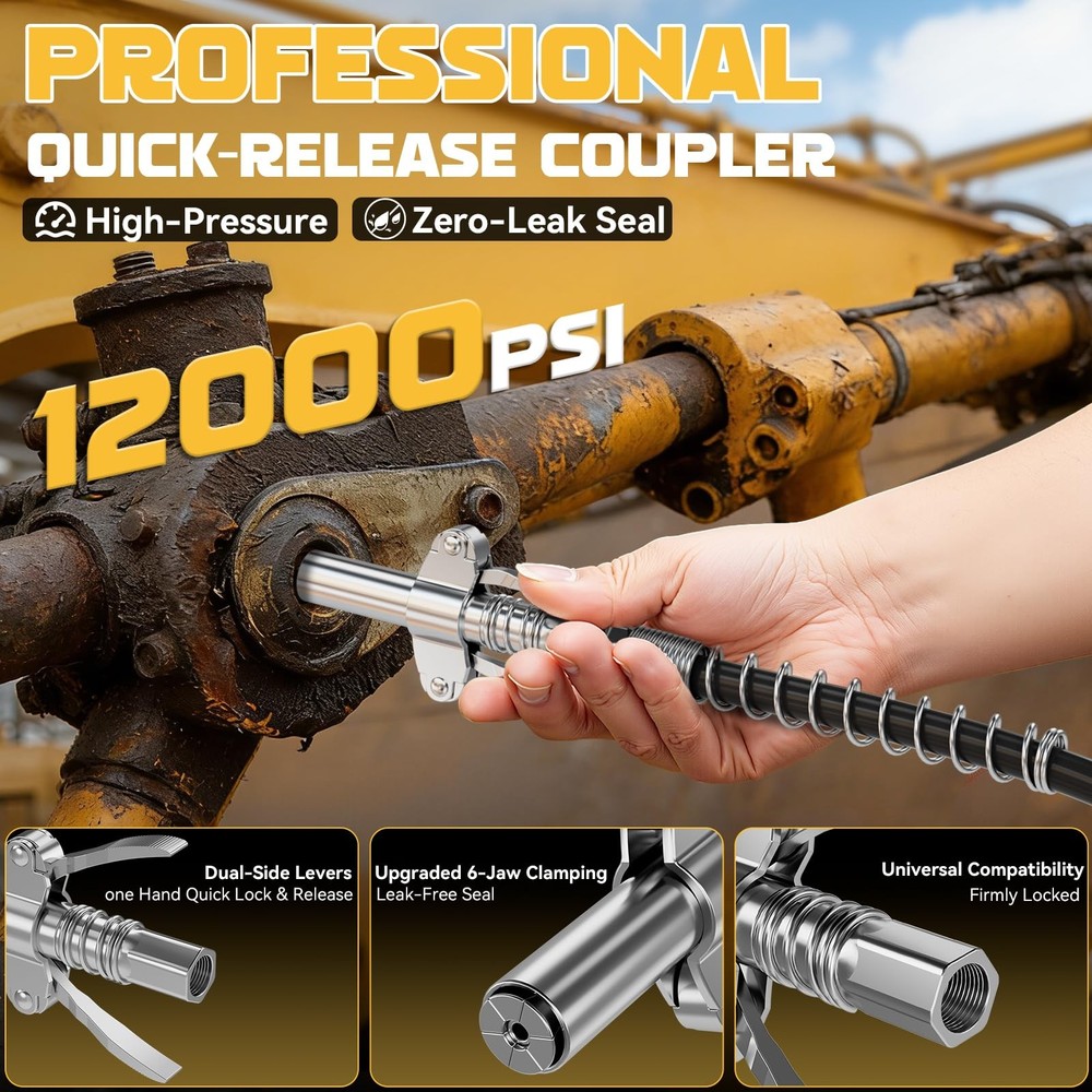 DIYtoolifz Grease Gun Accessory Kit, Includes Couplers