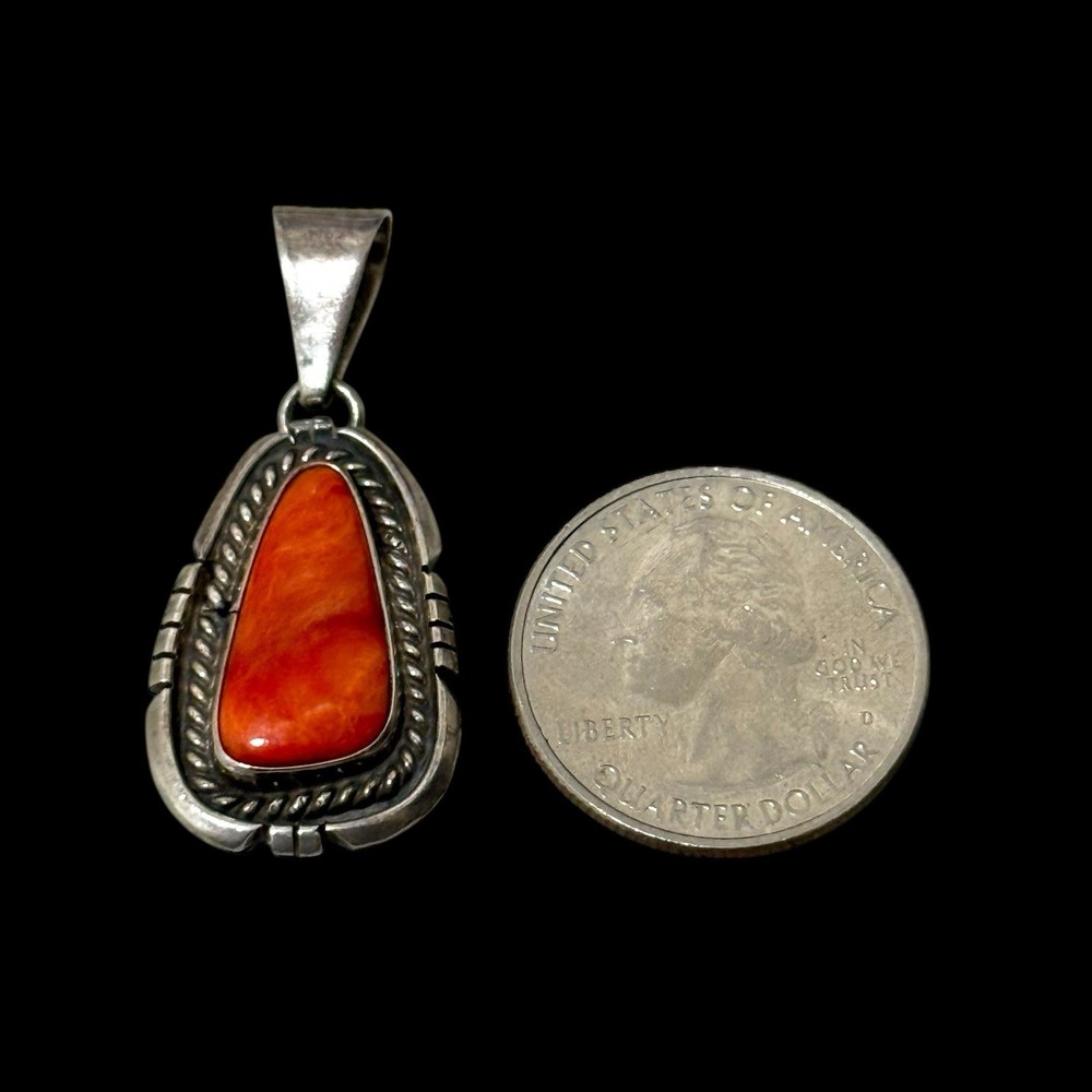 Vintage Native Signed Spiny Sterling Pendant