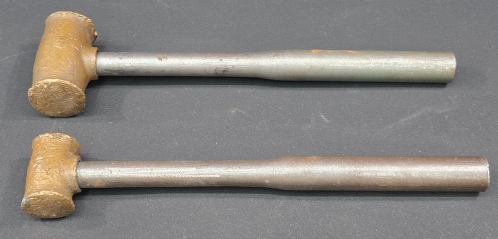 2x Hackett Brass Head Hammer No. 1.5 & 3 Metal handle