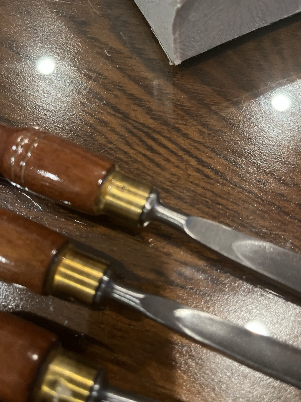 Marples Vintage Carving Chisels Box Bottom Only, Used Set