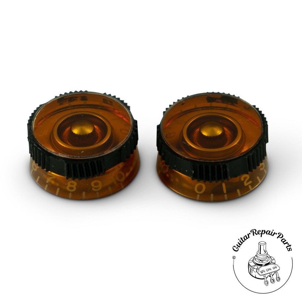 Plastic Non-Slip Speed Knobs, Fits Fine-Splined Split-Shafts (2 pcs) - Amber