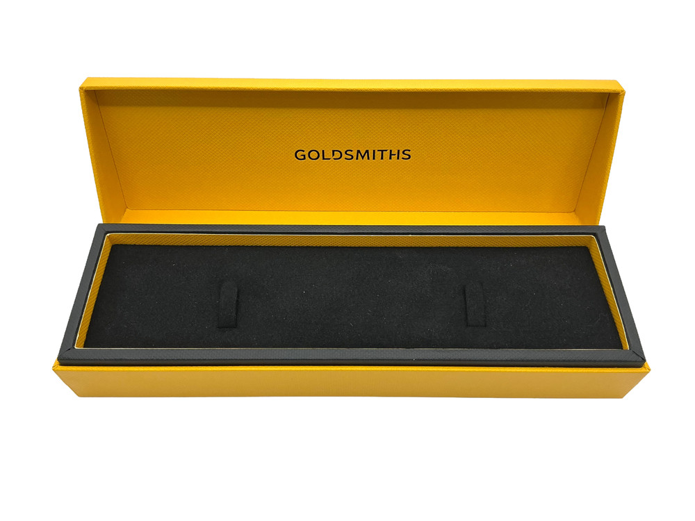 Goldsmiths Rectangular Black /White / Yellow Prestige Watch Box Presentation Set
