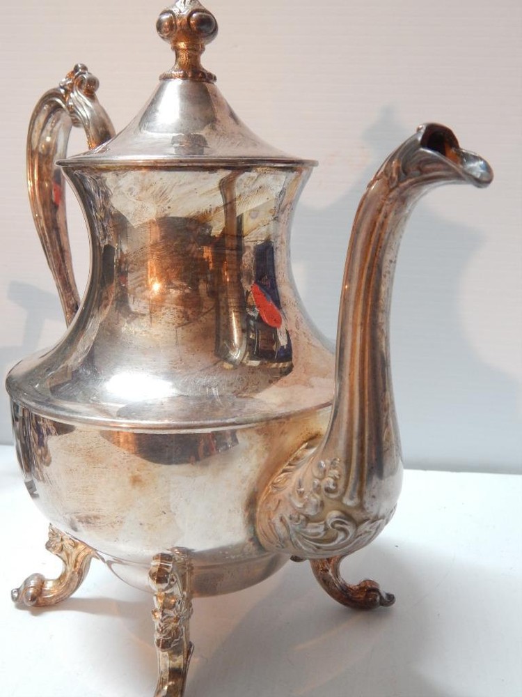 ANTIQUE HALLMARKED SILVER OVER COPPER TEA / COFFEE / COCOA VICTORIAN DSGN POT