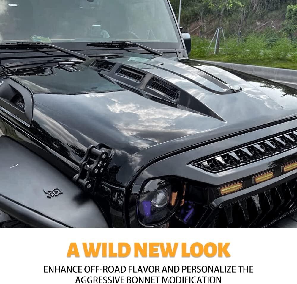 for 2007-2018 Jeep Wrangler Rubicon JK JKU heat extract Vented AVG Steel Hood