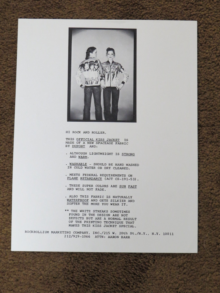 KISS FLAMES TYVEK JACKET ORIGINAL AD MOCKUP ARTWORK AUCOIN 1979
