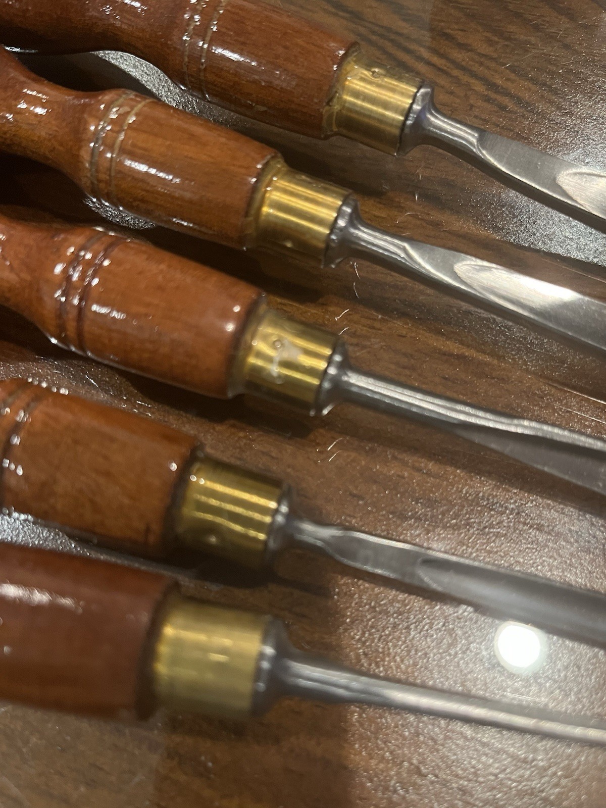 Marples Vintage Carving Chisels Box Bottom Only, Used Set